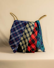 Load image into Gallery viewer, Fray Tartan: Blue &amp; Creme
