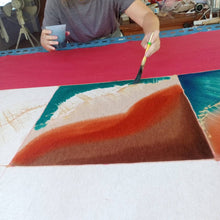Load image into Gallery viewer, Hand painted Batik: Wave and Beach
