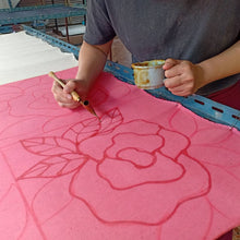 Load image into Gallery viewer, Hand painted batik: Roses
